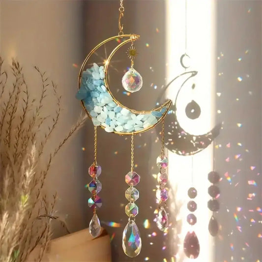 Amazonite Half Moon Prism Suncatcher crystal suncatcher