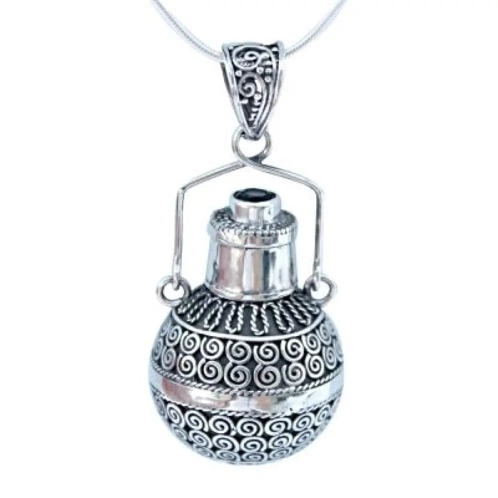 Amethyst & Silver Keepsake Round Fancy Pendant keepsake pendant