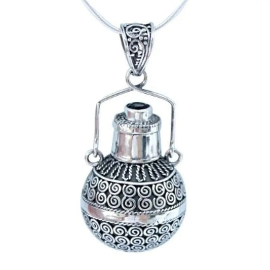 Amethyst & Silver Keepsake Round Fancy Pendant keepsake pendant