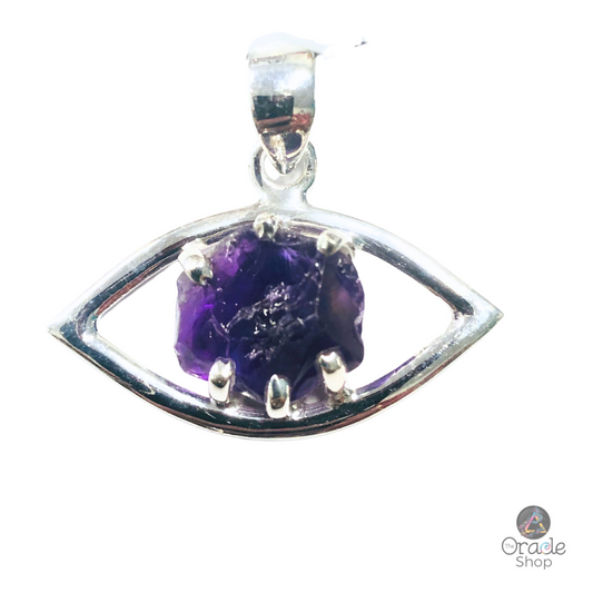Amethyst All Seeing Eye Claw set in Sliver