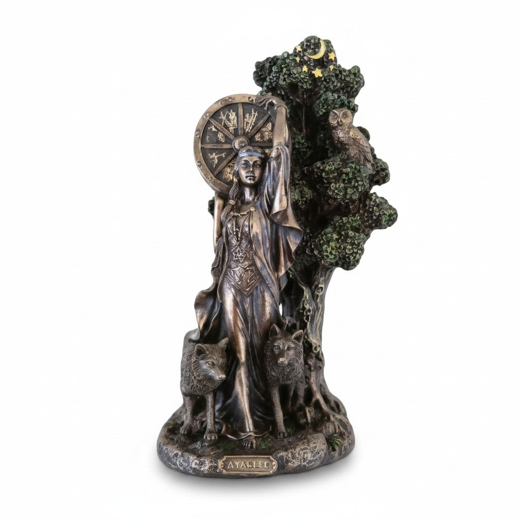 ARIANRHOD Brass Statue (The Celtic goddess of fates)