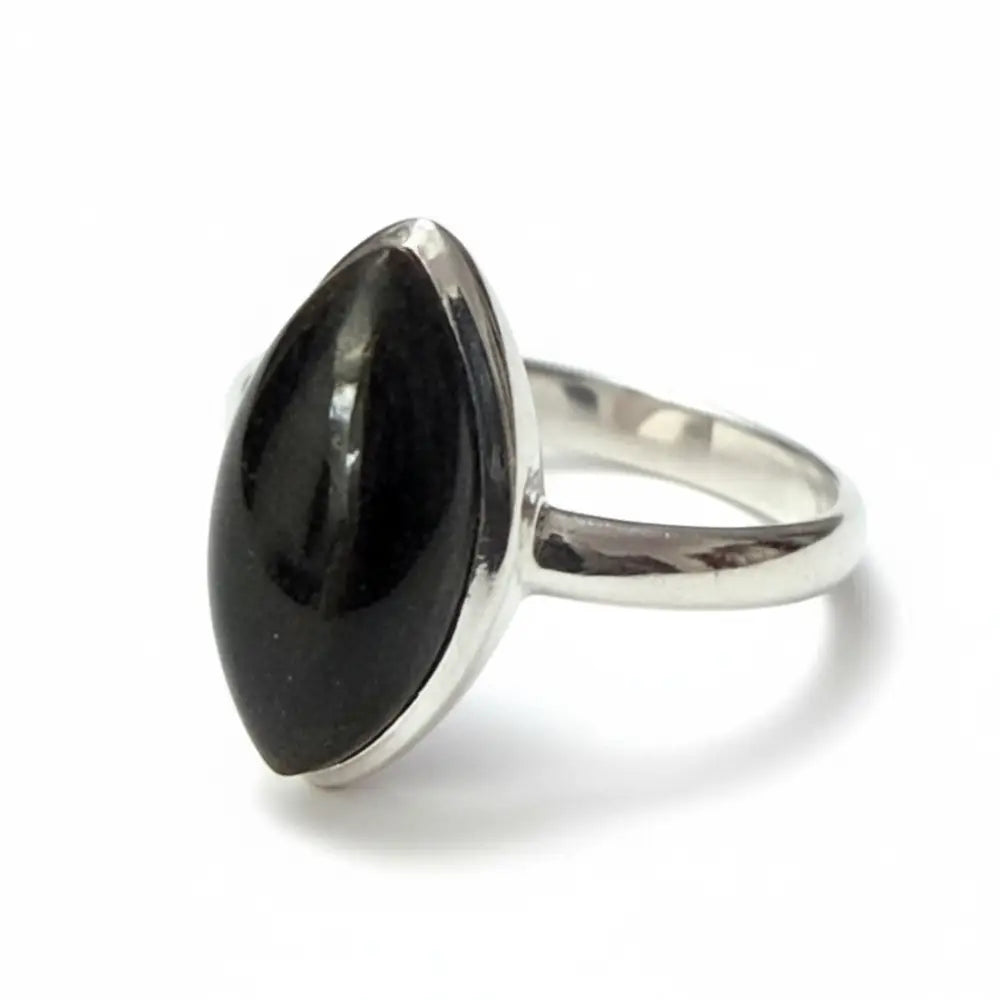 Black Onyx Silver Ring Ring