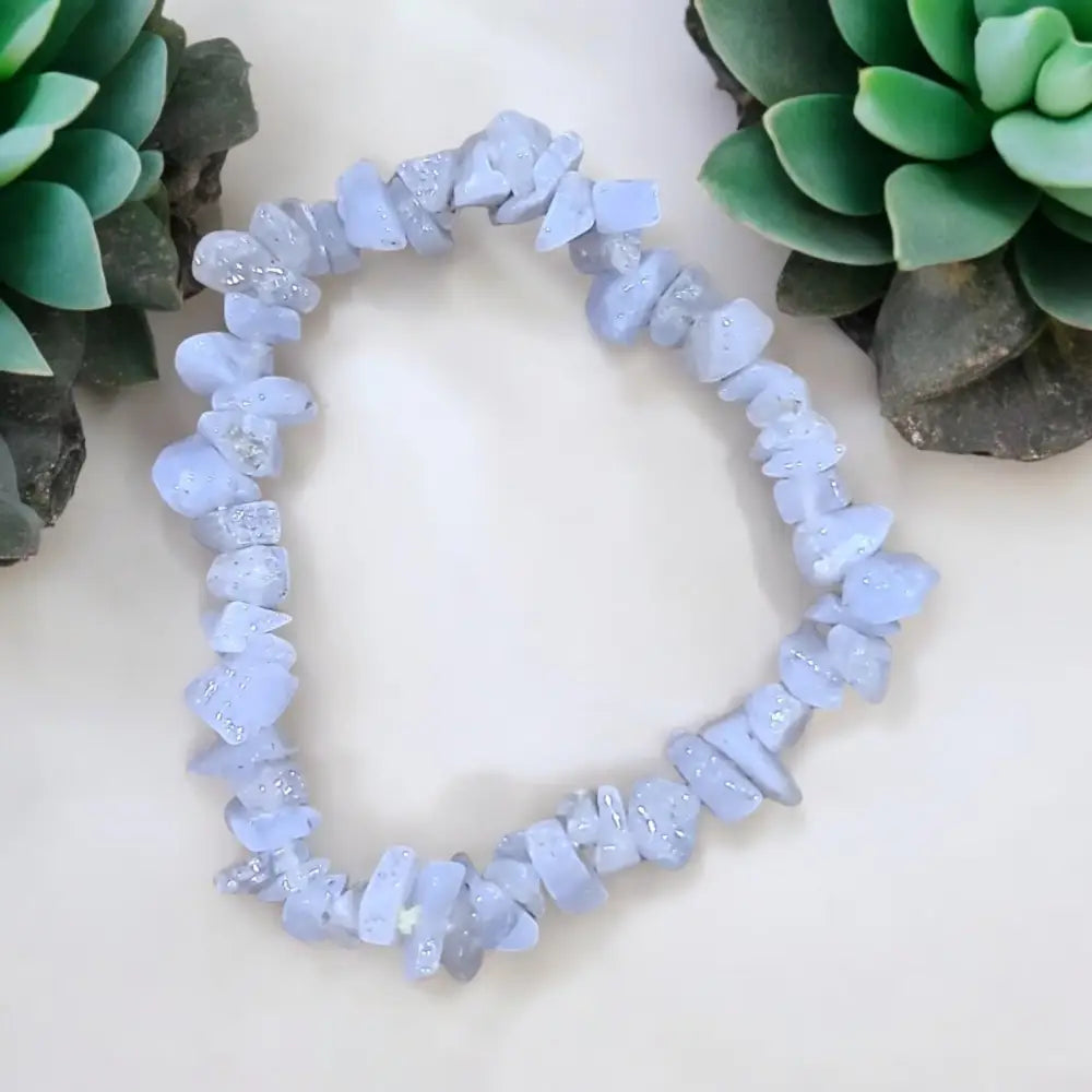 Blue Lace Agate Crystal Chip Bracelet chip bracelet