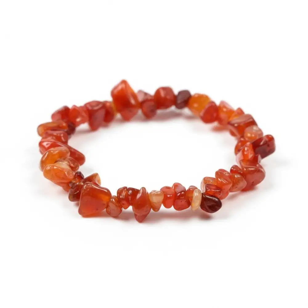 Carnelian Crystal Chip Bracelet ~ Confidence /Vitality Bracelets