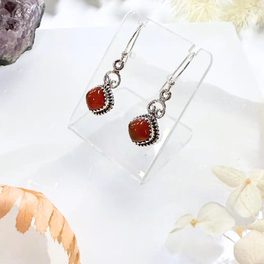 Carnelian Silver Earrings Earrings
