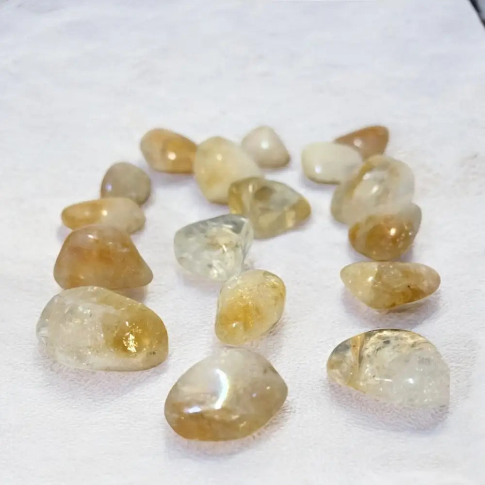 Citrine Aura Quartz Tumble ~ Amplifies Abundance & Raises Your Vibe tumble crystal
