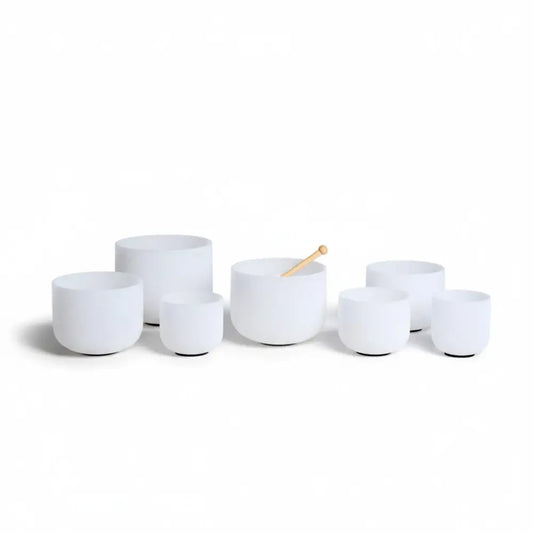 Crystal Singing Bowls - Chakra - Set of 7 with Carry Cases. crystal Singing bowl