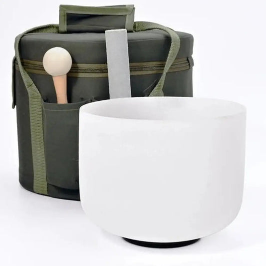 Crystal Singing Bowls Heart Chakra 8” F key with Carry Case crystal Singing bowl