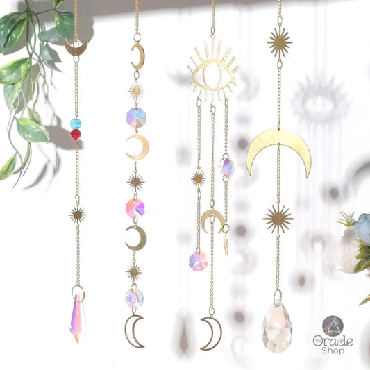 Crystal Suncatcher Sun and Moon Necklaces