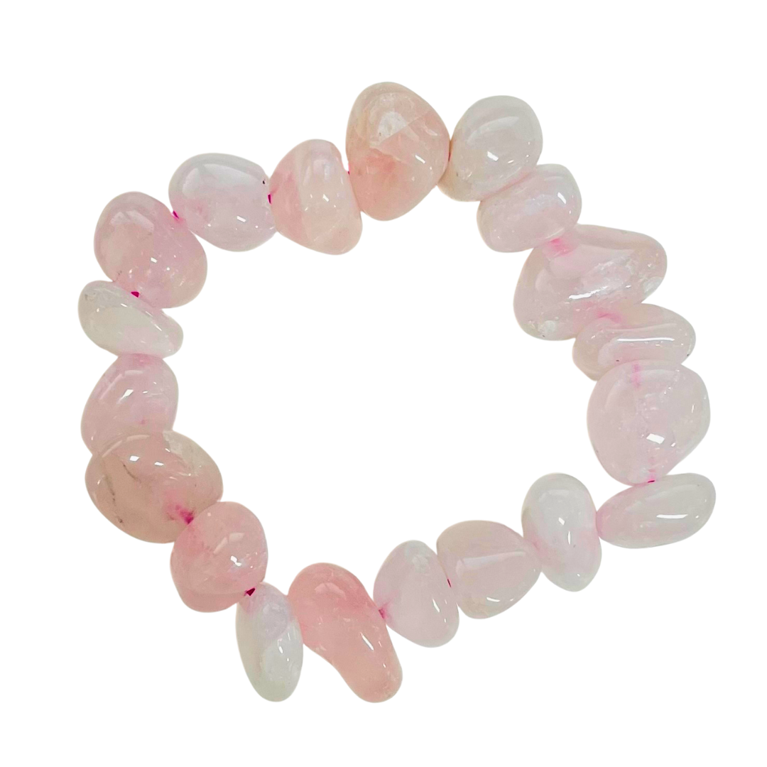 Rose Quartz Nugget Crystal Bracelet