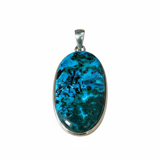 Chrysocolla Pendant in Silver