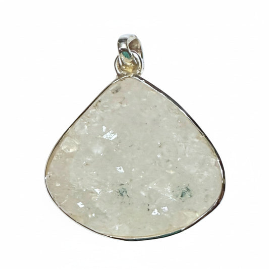 Apophyllite Cluster Teardrop Pendant in Silver