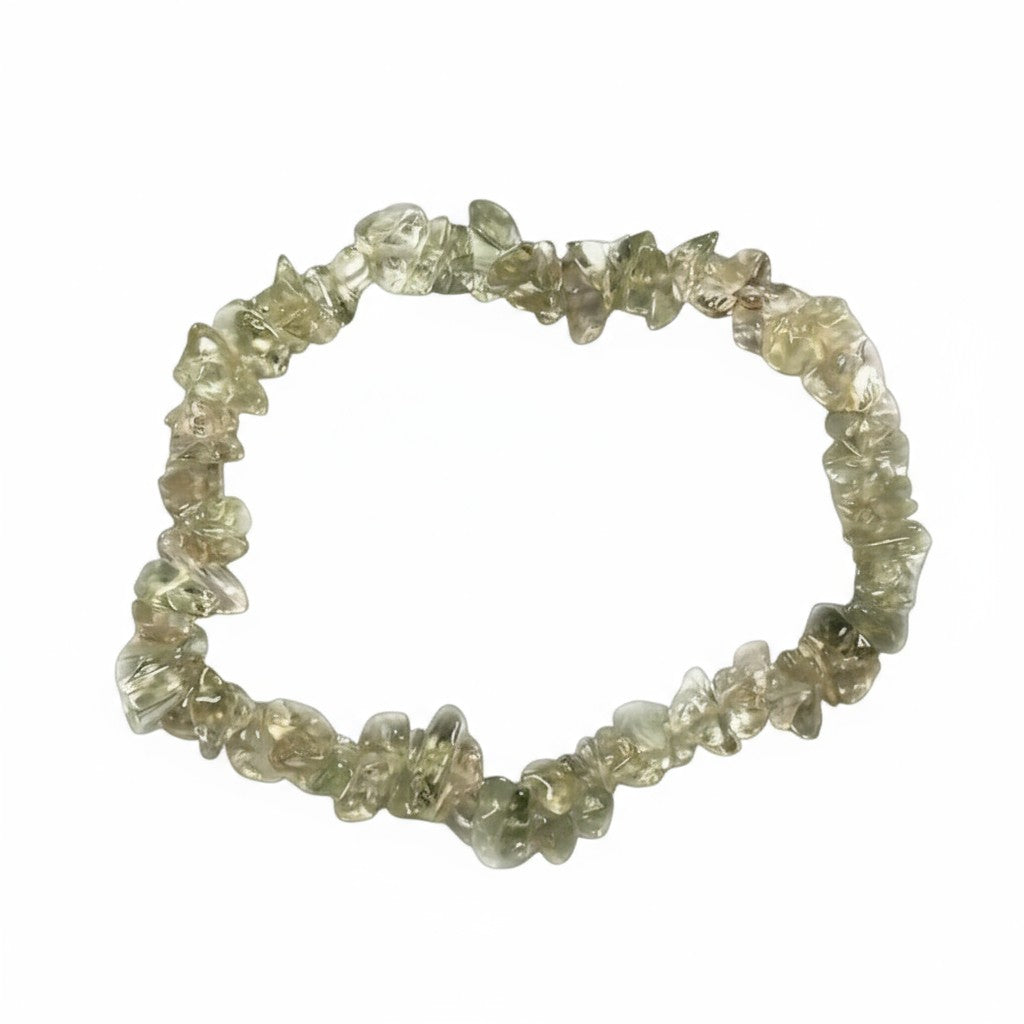 Green Amethyst Crystal Chip Bracelet
