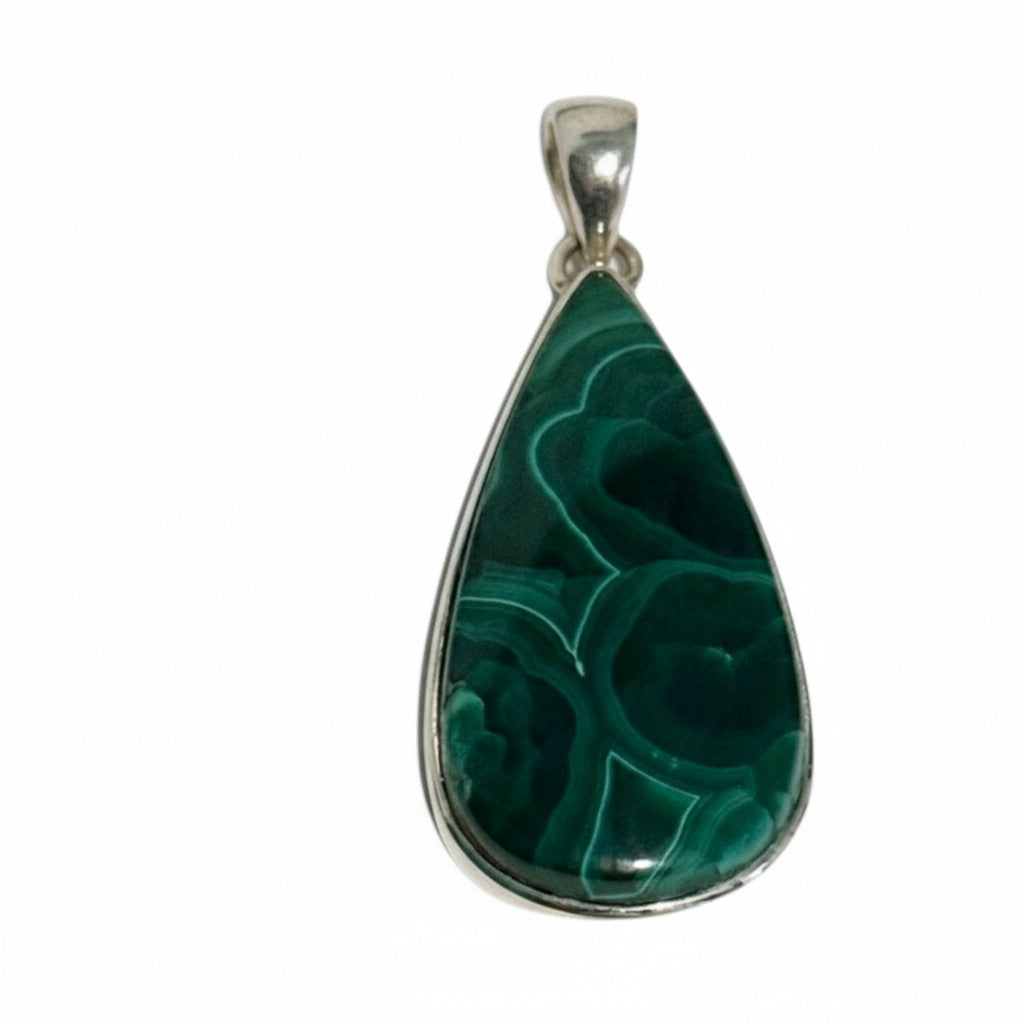 Malachite Pendant in Silver