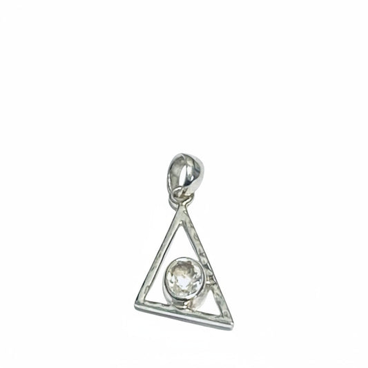 Clear Quartz Aztec Pendant Silver