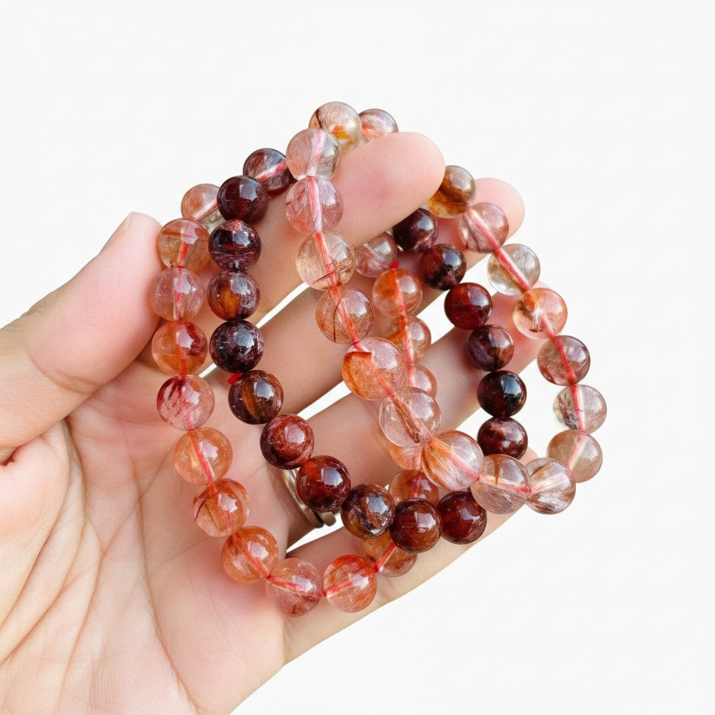 Fire Quartz Tumble Bead Bracelet