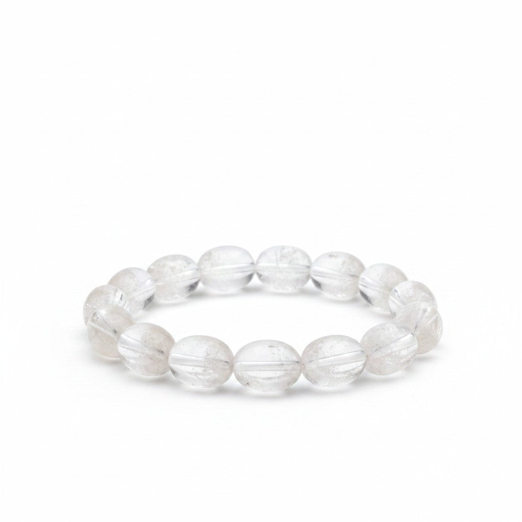 Clear Quartz Tumble Bead Bracelet