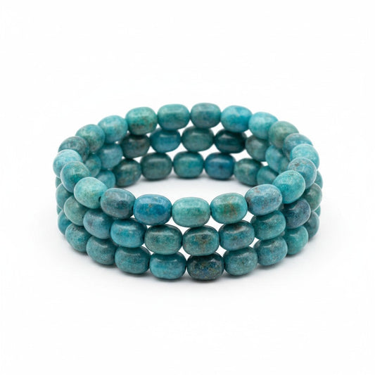 Blue Apatite Tumble Bead Bracelet