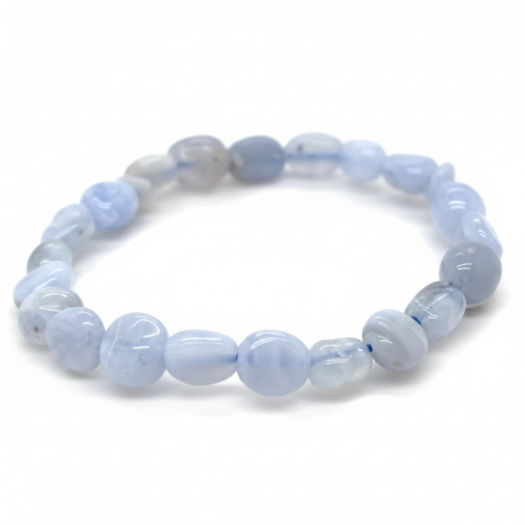Blue Lace Agate Tumble Bead Bracelet