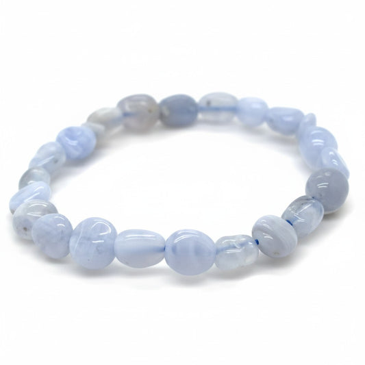 Blue Lace Agate Tumble Bead Bracelet
