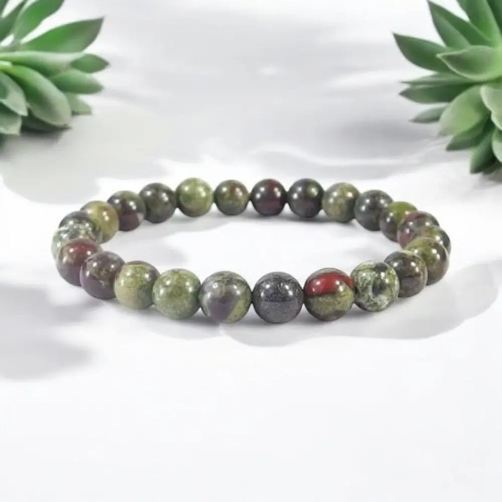 Dragons Blood Jasper Bead Bracelet tumble