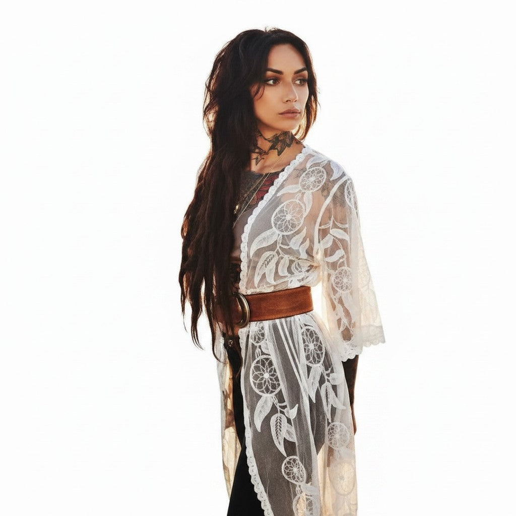 DREAMCATCHER Lace Wrap - White