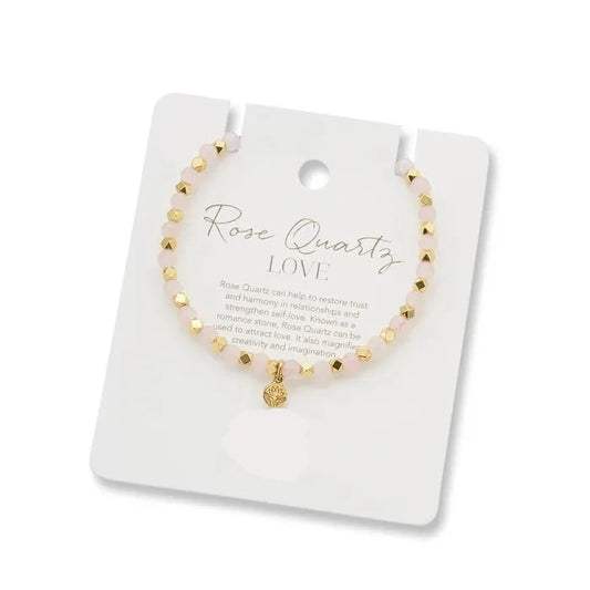 Rose Quartz Aura of Gold Bracelet