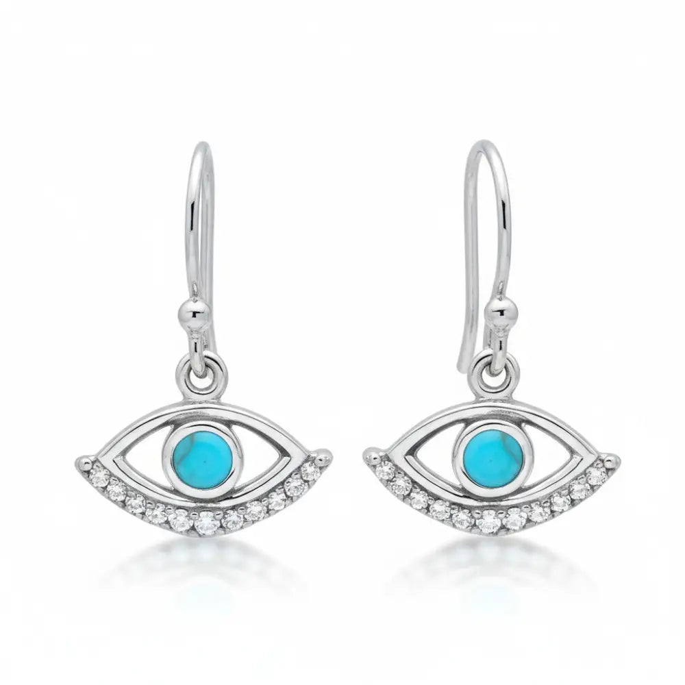 Eye of Horus Turquoise Earrings In Silver Earrings