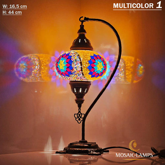 Turkish Mosaic Lamp - Gooseneck MULTICOLOR 1