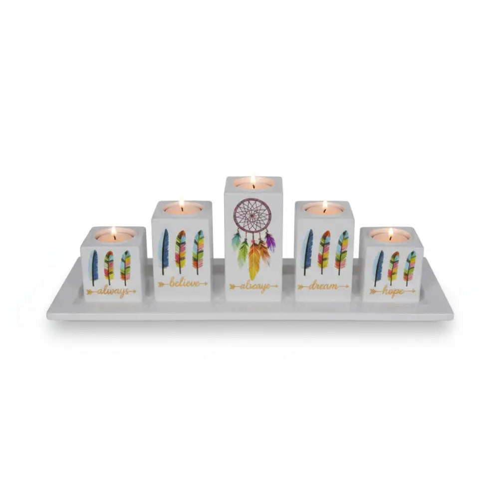 Five Piece Candle Holder Set: Follow Your Dreams Candles