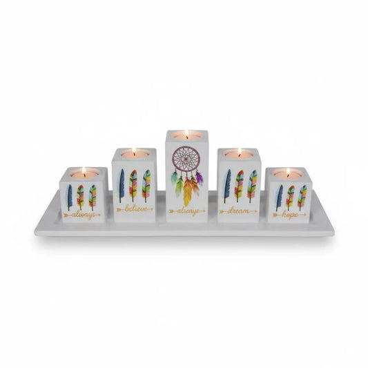 Five Piece Candle Holder Set: Follow Your Dreams Candles