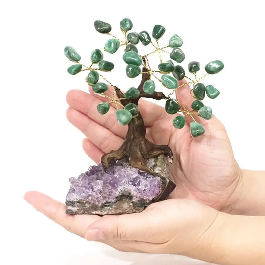 GREEN QUARTZ Bonsai Tree 14 Crystal Tree