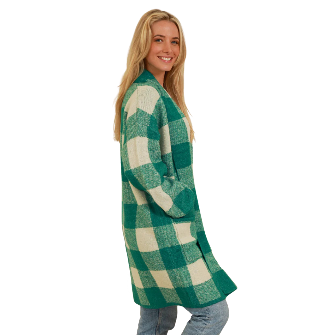 Emerald Check Knitwear Cardigan