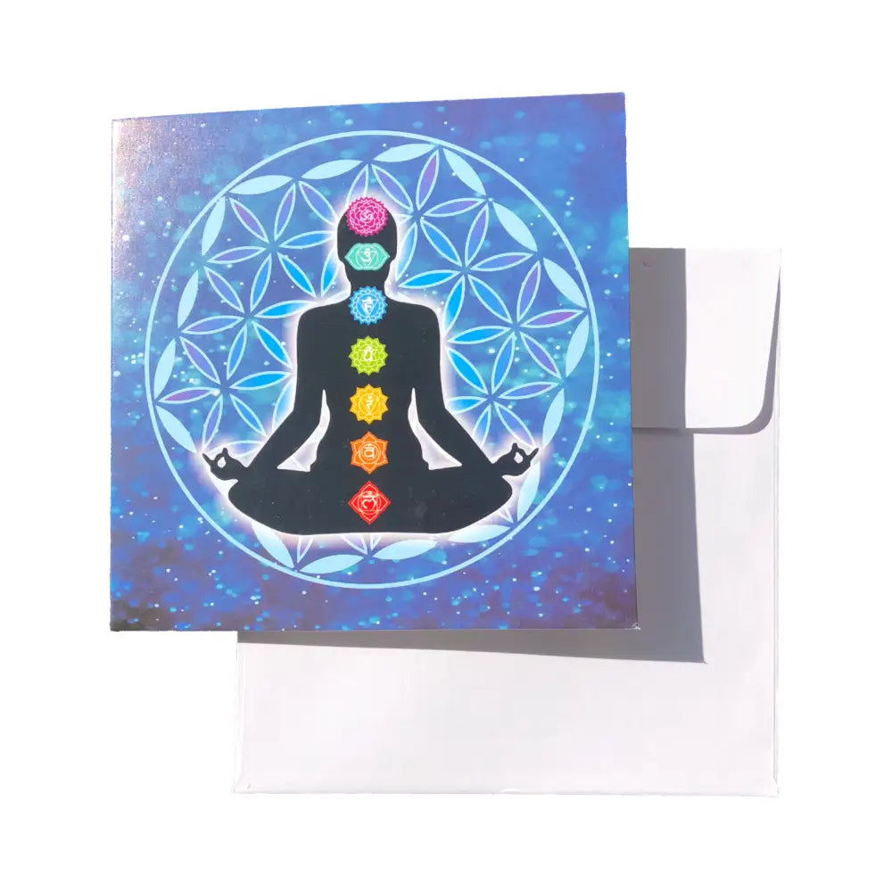 Greeting Cards FLOWER OF LIFE CHAKRA MEDITATION greeting cards