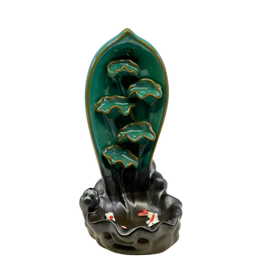 Ceramic Backflow Cone Burner KOI POND Blue