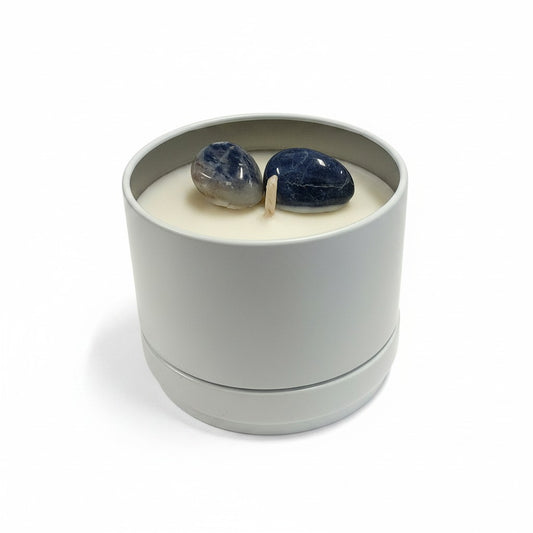 ENLIGHTEN Intention Soy Candle Tin : Sodalite / Jasmine & Rose Musk