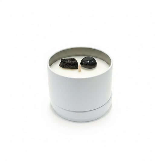 PROTECTION Intention Soy Candle Tin - Black Tourmaline / Black Fig & Guava