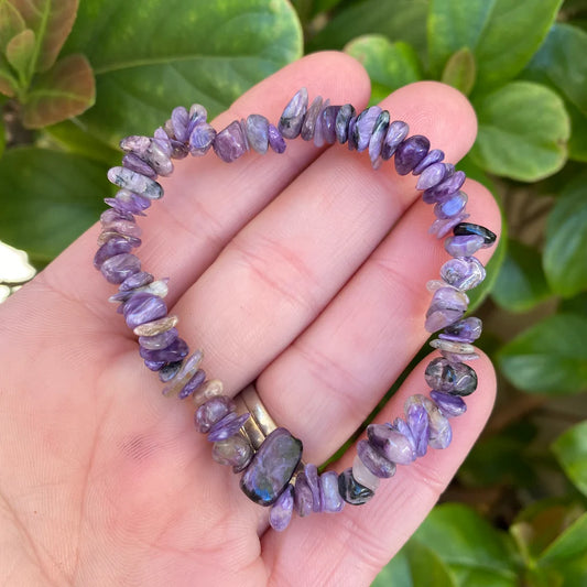Charoite Crystal Chip Bracelet ~ Overcome Fears & Spiritual Vision