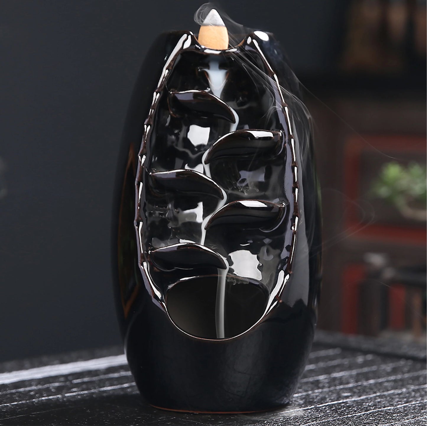 Oriental Back flow Incense Burner - Red