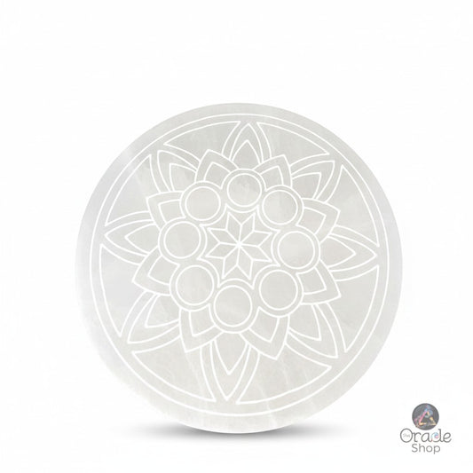 Selenite "Flower" Round Plate 10cm