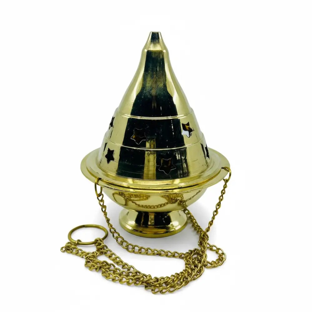 Incense Charcoal Burner Hanging Censer BRASS STAR 12cm Incense Burner