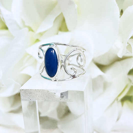 Lapis Lazuli Oval Silver Fancy Ring