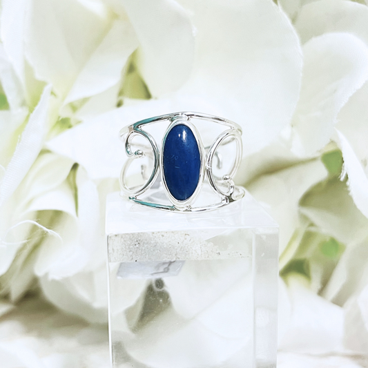 Lapis Lazuli Oval Silver Fancy Ring