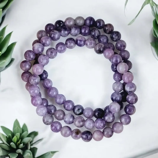 Lepidolite Bead Bracelets 4mm Bracelets