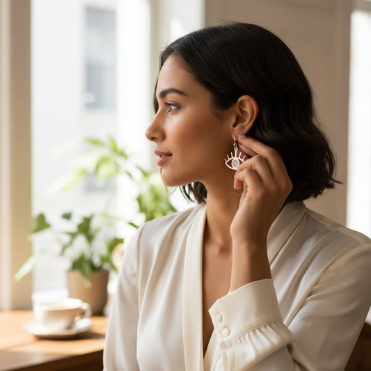 Eye of Horus Silver Earrings