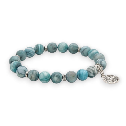 Tree Of Life Chrysocolla Adjustable Crystal Bracelets Gift Boxed