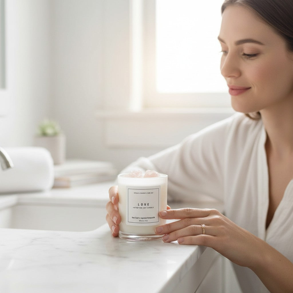 LOVE Intention Soy Candle - Rose Quartz / Japanese Honeysuckle