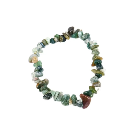 Moss Agate Crystal Chip Bracelet Bracelets