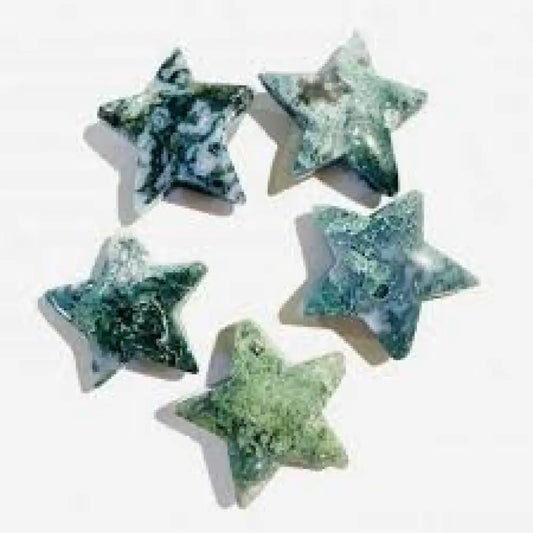 Moss Agate Star Shape Crystals Star
