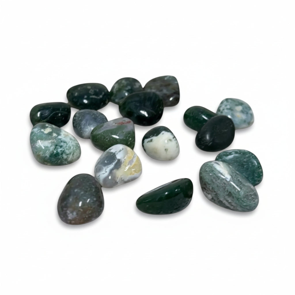 Moss Agate Tumbles ~ New Beginnings & Success